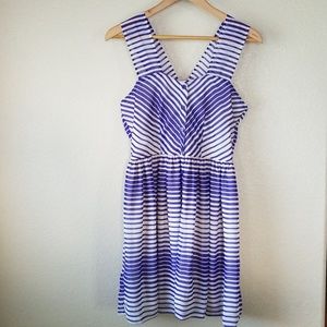 Blue & White Striped Delias Dress